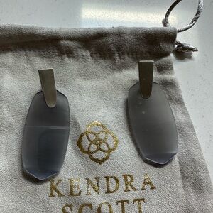 Kendra Scott Silver and Gray Drop Earrings